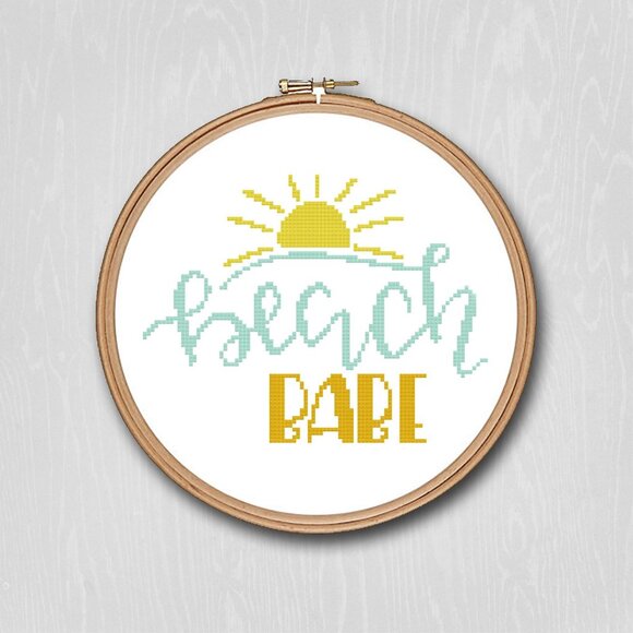 Beach Ocean Summer Funny Humor Sun Counted‎ Cross Stitch Patterns Set of 10 - Picture 8 of 11